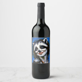 "Velka Teyani" flüstert Raccoon Trickster Weinetikett