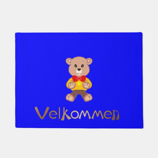 Velkommen Bear Blue Doormat Fußmatte (Vorderseite)