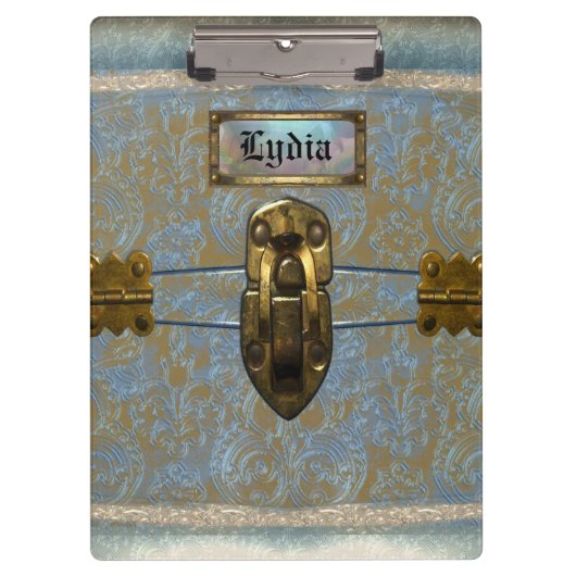 Velley Damask Beautiful Monogram Klemmbrett (Vorderseite)