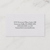 Vellum and Lace Elegante Business Card Visitenkarte (Rückseite)