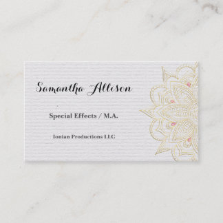 Vellum and Lace Elegante Business Card Visitenkarte
