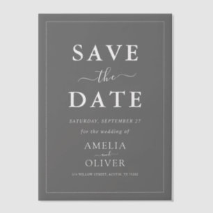 Vellum Black Minimalistische Chic Hochzeit Save Th Pergament Einladungen