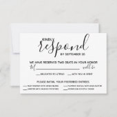 Vellum Black Rustic Script Foto Wedding RSVP (Vorderseite)
