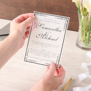 Vellum Classic Church Hochzeit Pergament Einladungen
