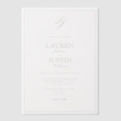 Vellum Classic Sage Green Monogram Wedding Pergament Einladungen (Vorderseite)