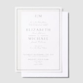 Vellum Elegant Black Classic Monogram Wedding Pergament Einladungen (Versetzt)