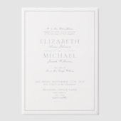 Vellum Elegant Dusty Blue Classic Script Wedding Pergament Einladungen (Vorderseite)