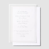 Vellum Elegant Dusty Blue Classic Script Wedding Pergament Einladungen (Versetzt)