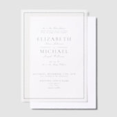 Vellum Elegant Navy Blue Classic Script Wedding Pergament Einladungen (Versetzt)
