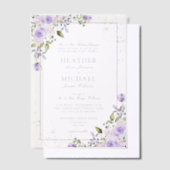Vellum Elegante Lilac Lavender Gold Floral Wedding Pergament Einladungen (Versetzt)