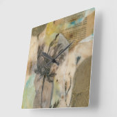 Vellum floral II Quadratische Wanduhr (Winkel)