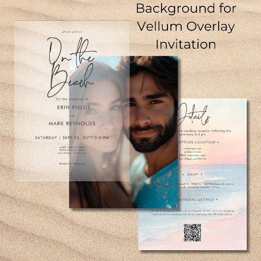 Vellum Foto Background Wedding Einladung