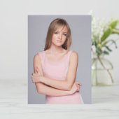 Vellum Foto Geburtstagskarte Einladung (Stehend Vorderseite)