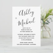 Vellum Look Black Handschrift Foto Hochzeit Einladung (Stehend Vorderseite)