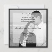 Vellum Look Foto Square Einladung Hochzeit (Vorderseite)