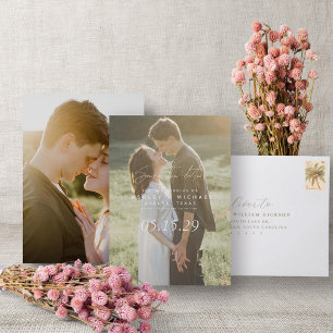 Vellum Look Handschrift Typografie 2 Foto Save The Date