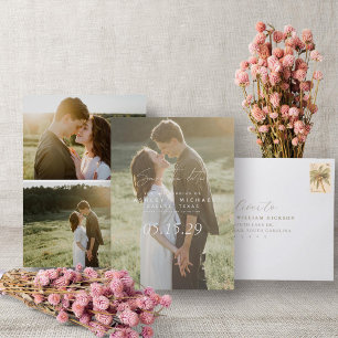 Vellum Look Handschrift Typografie 3 Foto Save The Date