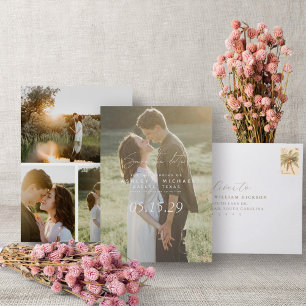 Vellum Look Handschrift Typografie 4 Foto Save The Date