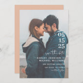 Vellum Look Handschrift Typografie Foto Save The Date (Vorne/Hinten)