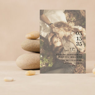 Vellum Look Handschrift Typografie Foto Save The Date