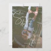 Vellum Look Handschrift Typografie Foto Save The Date (Vorderseite)