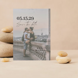 Vellum Look QR Code Typografie Foto Save The Date