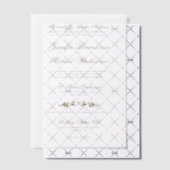 Vellum Oriental Elegance Wedding Gold Navy Pergament Einladungen (Versetzt (Einladung))