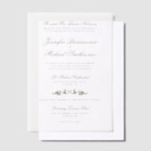 Vellum Oriental Elegance Wedding Gold Navy Pergament Einladungen (Versetzt)
