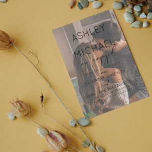 Vellum Overlay 2 Foto Kalligrafie Verlobung Einladung