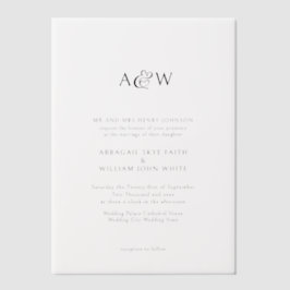 Vellum Overlay Ampersand Monogram Wedding Pergament Einladungen