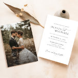 Vellum Overlay Einladung mit Foto<br><div class="desc">Einladung zum Hochzeitsfeiern mit Foto! Diese elegante Karte passt perfekt zu Minimalismus und Romantik, mit einem atemberaubenden Foto des Paares. Das Hotel eignet sich ideal für Hochzeiten am Strand, an der Küste und in den Tropen. Die luxuriöse Kalligraphie und das zeitgenössische Design machen es zu einer einzigartigen Wahl für jede...</div>
