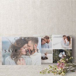 Vellum Overlay Elegante Moderne 5 Foto Verlobung Save The Date