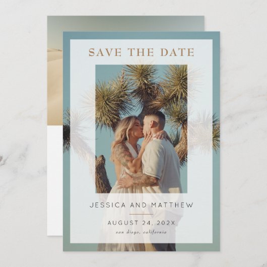 Vellum Overlay Vollständiges Foto Save the Date (Vorne/Hinten)