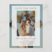 Vellum Overlay Vollständiges Foto Save the Date Ankündigungspostkarte (Vorderseite)