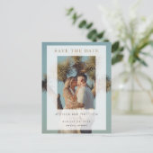 Vellum Overlay Vollständiges Foto Save the Date Ankündigungspostkarte (Stehend Vorderseite)