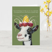 Velma die Geburtskarte der Ziege Karte (Gelbe Blume)