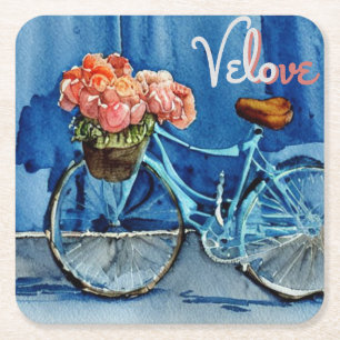 Velo Liebe Cycling Rechteckiger Pappuntersetzer