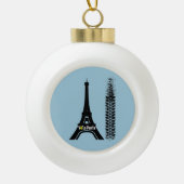 Velo Paris Bike Eiffel Tower Keramik Kugel-Ornament (Vorderseite)