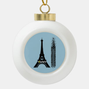 Velo Paris Bike Eiffel Tower Keramik Kugel-Ornament