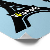 Velo Paris Bike Eiffel Tower Poster (Ecke)