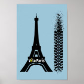 Velo Paris Bike Eiffel Tower Poster (Vorne)
