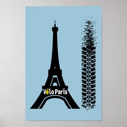 Velo Paris Bike Eiffel Tower Poster (Vorne)