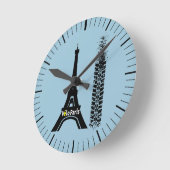 Velo Paris Bike Eiffel Tower Runde Wanduhr (Winkel)