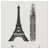 Velo Paris Bike Eiffel Tower Stoff (Nahaufnahme)