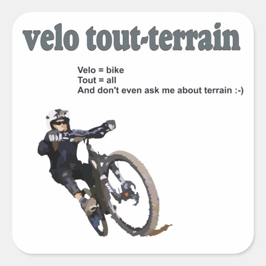 Velo Tout-Terrain Quadratischer Aufkleber (Vorderseite)