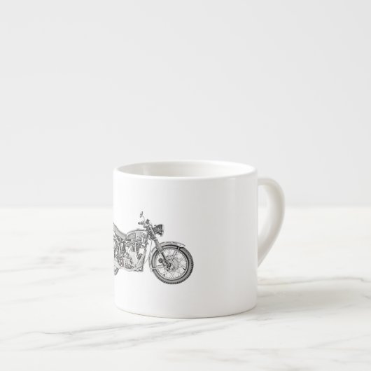 Velocette Gift-Motorrad 1952 Espressotasse (Vorderseite Rechts)