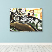 Velocette M Vintages Motorrad Reihe Leinwanddruck (Insitu (Holzboden))