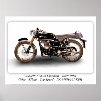 Velocette Venom Clubman 1966 Motorrad - A3 Poster