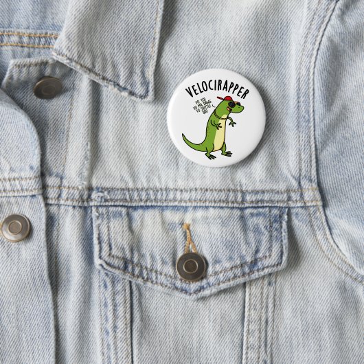 Veloci-Rapper Funny Dinosaur Pun Button (Beispiel)