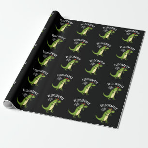 Veloci-rapper Funny Dinosaur Pun Dark BG Geschenkpapier